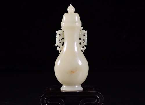 Nephrite Dragon Handles Vase