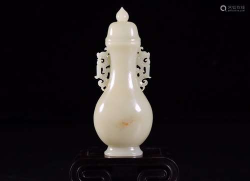 Nephrite Dragon Handles Vase