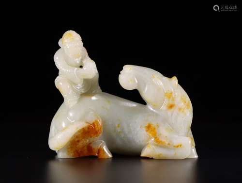 Nephrite Statue of Rider and Horse