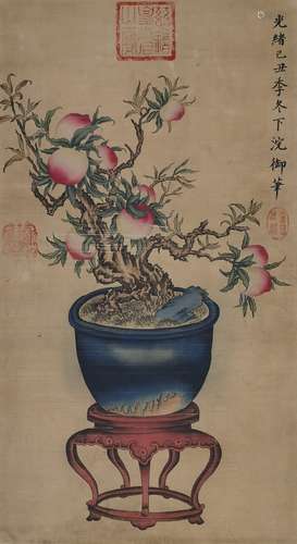 Longevity Peaches，by Guangxu Emperor