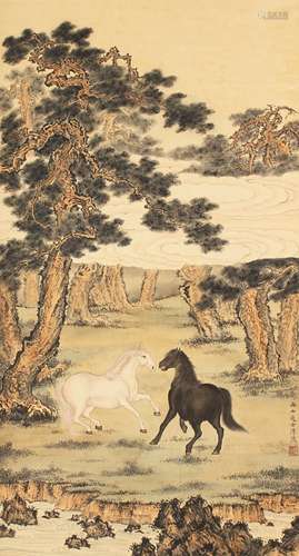 Twin Horses，Painting by Puru