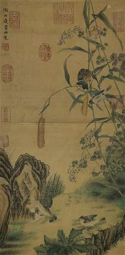 Chinese Bird-and-Flower Painting by Bian Jingzhao