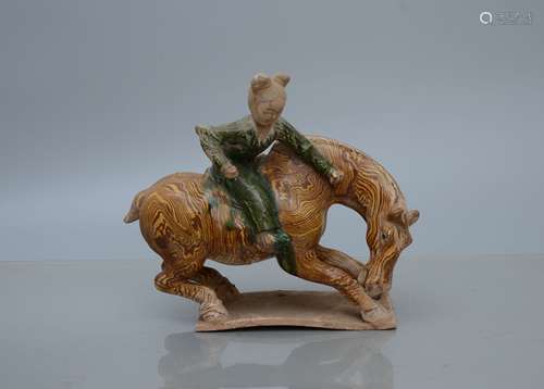 Sancai Glazed Pottery Figure of A Rider