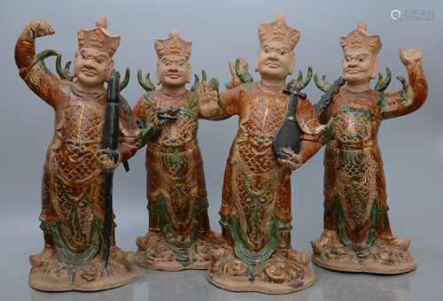 Sancai Glazed Pottery Figure of Four Heavenly Kings