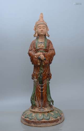 Sancai Glazed Pottery Figure of Buddha