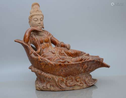 Sancai Glazed Pottery Figure of Reclining Buddha