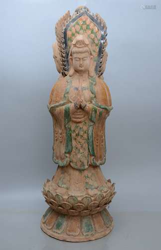 Sancai Glazed Pottery Figure of Guanyin