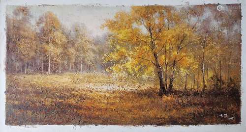 Autumn Woods，A North Korean Oil Painting