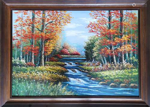 Autumn Rivulets，A North Korean Oil Painting