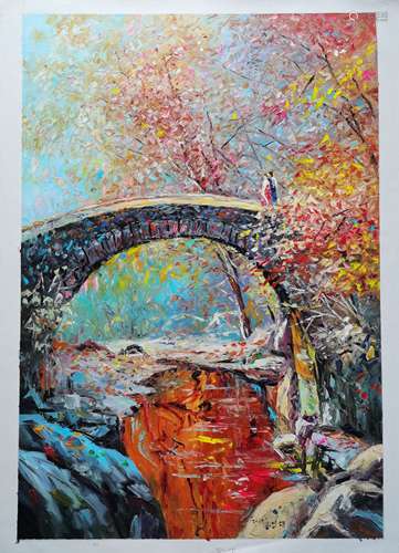 Autumn Scenery，A North Korean Oil Painting