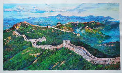 The Great Wall，A North Korean Oil Painting