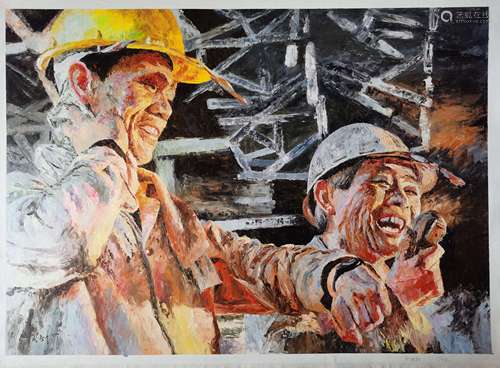 Steel Worker，A North Korean Oil Painting