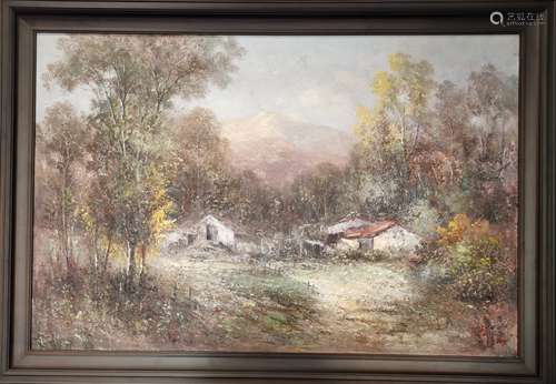 Village，A North Korean Oil Painting