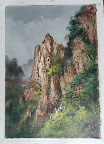 Mountain，A North Korean Oil Painting