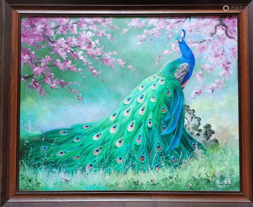 Peacock，A North Korean Oil Painting