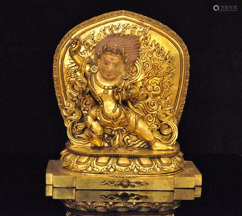 A Gilt Bronze Tibetan Buddhism Figure of Jambhala