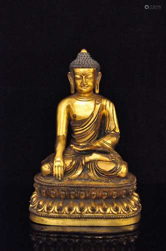 A Gilt Bronze Tibetan Buddhism Figure of Buddha