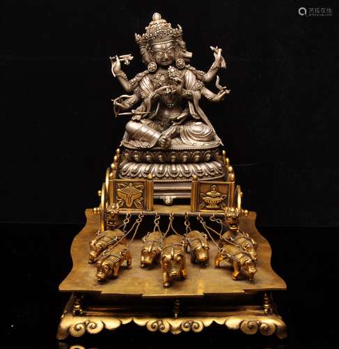 A Gilt Silver Tibetan Buddhism Figure of Marici