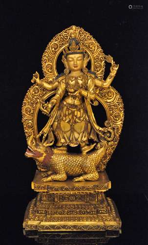 A Gilt Bronze Tibetan Buddhism Figure of Bodhisattva