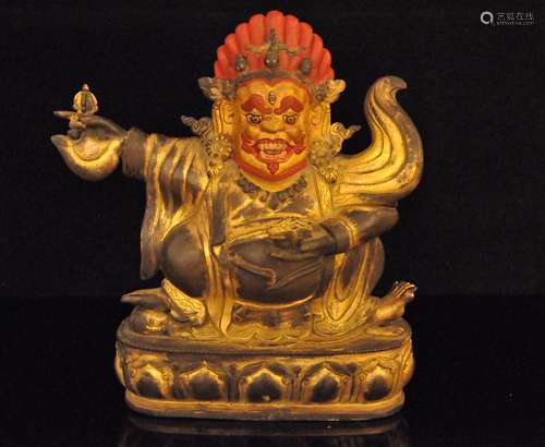 A Gilt Bronze Buddhism Figure of Jambhala