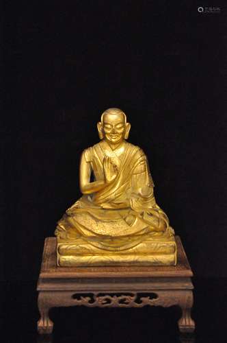 A Gilt Bronze Tibetan Buddhism Figure of Padmasambhava