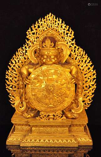 A Gilt Bronze Tibetan Buddhism Figure of Samsara