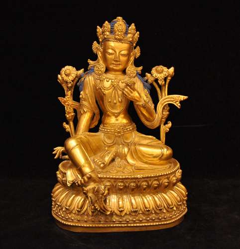 A Gilt Bronze Tibetan Buddhism Figure of Bodhisattva