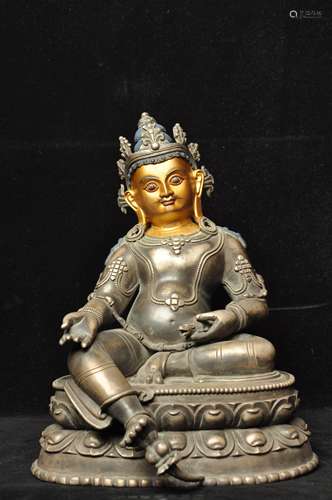 A Gilt Silver Tibetan Buddhism Figure of Jambhala