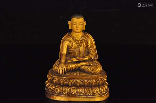 A Gilt Bronze Tibetan Buddhism Figure of Padmasambhava