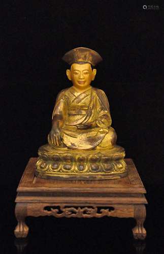 A Gilt Bronze Tibetan Buddhism Figure of Padmasambhava