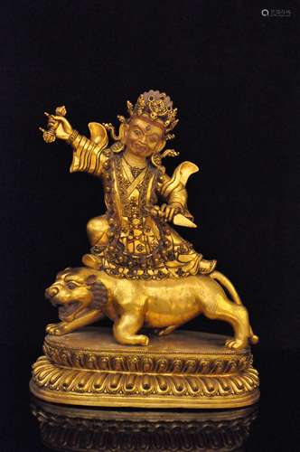 A Gilt Bronze Tibetan Buddhism Figure of Vajra Bodhisattva