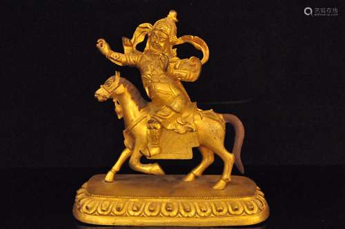 A Gilt Bronze Tibetan Buddhism Figure of Palden Lhamo