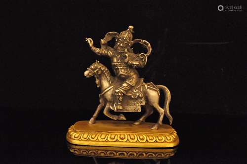 A Gilt Silver Tibetan Buddhism Figure of Palden Lhamo