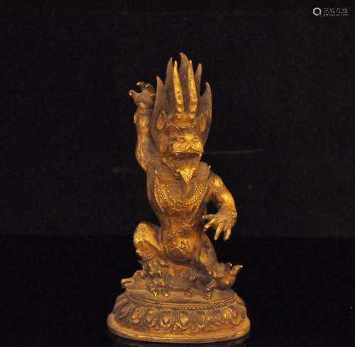 A Gilt Bronze Buddhism Figure of Dharma