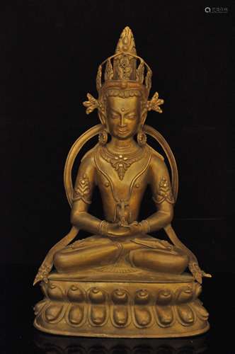 A Silver Tibetan Buddhism Figure of Bodhisattva