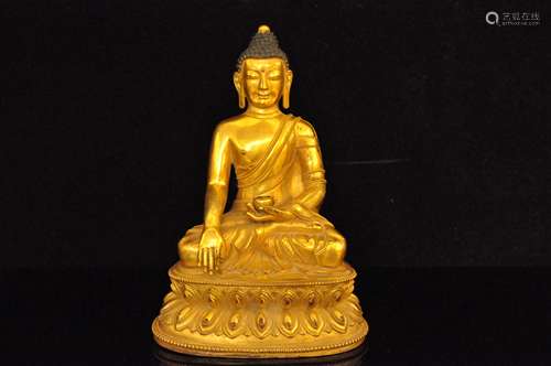 A Gilt Bronze Tibetan Buddhism Figure of Buddha