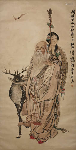 Chinese Figure Painting by Ren Bonian