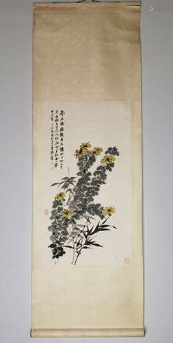 The Chrysanthemum，Painting by Zhang Daqian