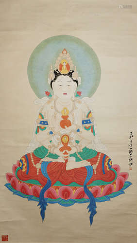 The Bodhisattva，by Zhang Daqian