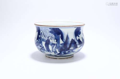 chinese blue and white porcelain censer