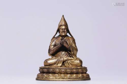 chinese gilt bronze statue of tsongkhapa