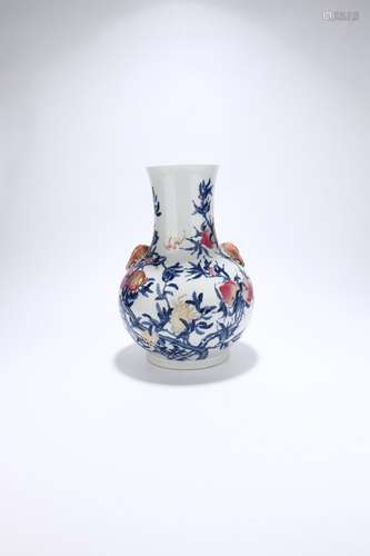 chinese blue and white famille rose porcelain pot