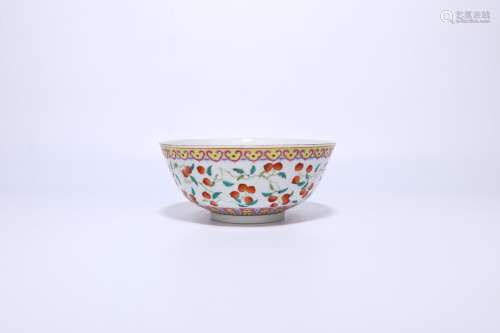 chinese famille rose porcelain fish pattern bowl