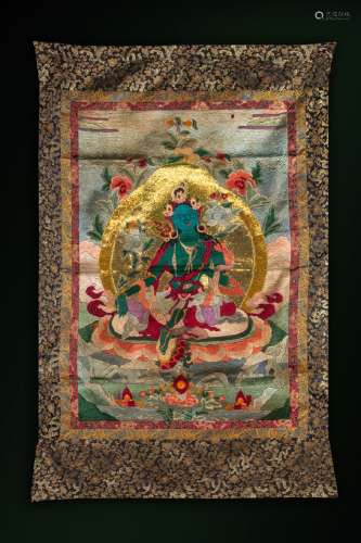 chinese embroidery thangka hanging screen