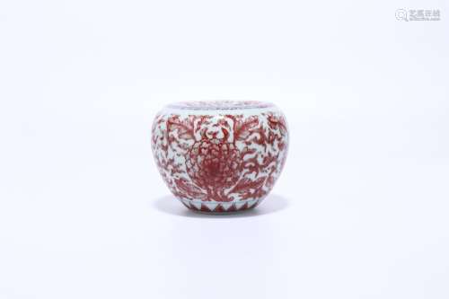 chinese underglaze red porcelain apple-form pot