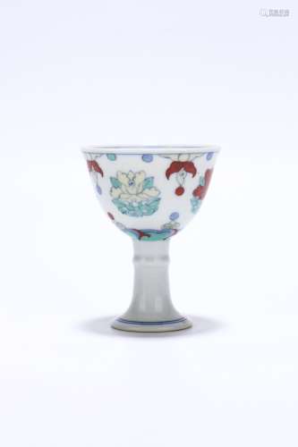 chinese blue and white doucai porcelain goblet