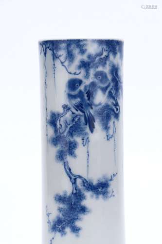 chinese blue and white porcelain brush pot