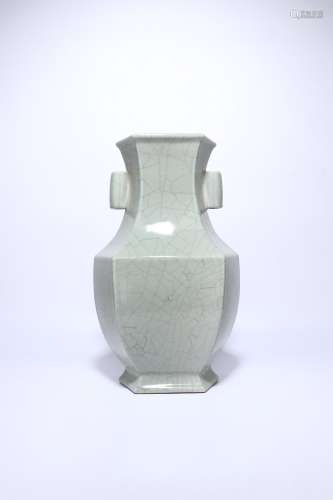 chinese guan-type kiln porcelain hexagonal vase