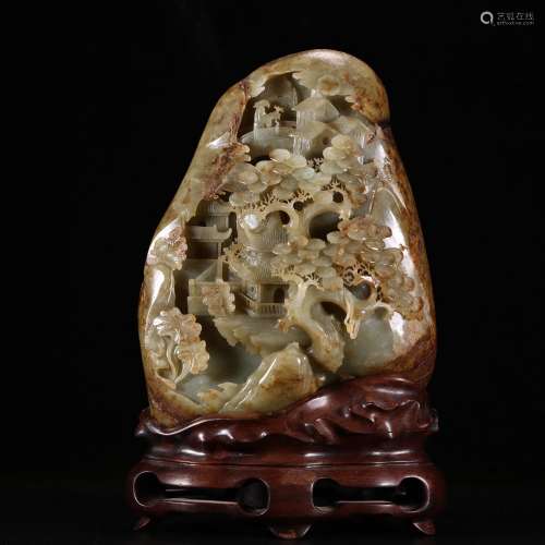 chinese hetian jade carving of rockery