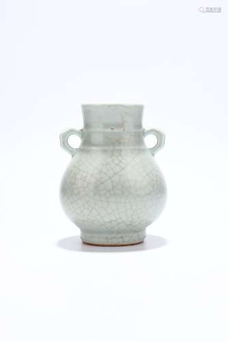 chinese ge yao porcelain binaural vase